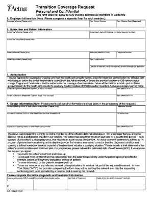 Aetna Transition-of-Care Coverage Request