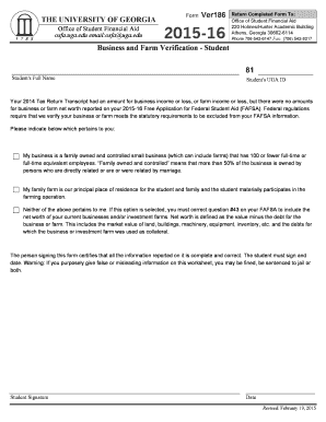 Business and Farm Verification Form