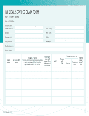 Medical Services Claim Form