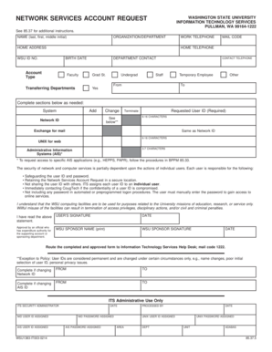 Washington State University Network Services Account Request Form