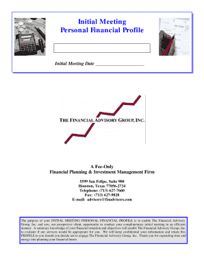 Personal Financial Profile Form