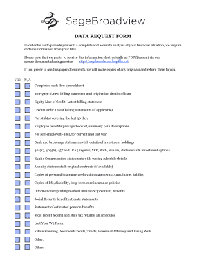 Financial Data Request Form