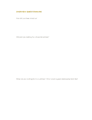 Financial Advisor Client Intake Form