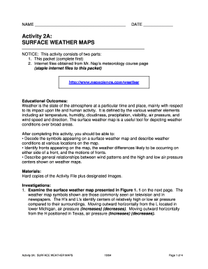 Surface Weather Maps Activity