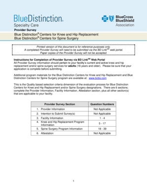Blue Distinction Provider Survey