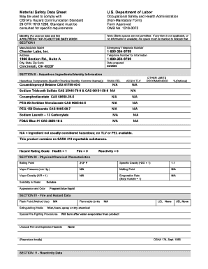 Material Safety Data Sheet