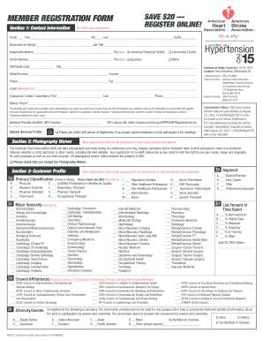 American Heart Association Member Registration Form
