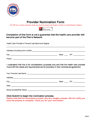 Provider Nomination Form
