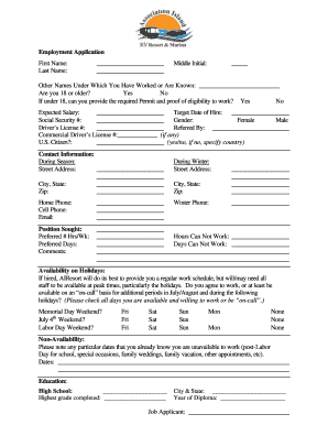 Employment Application Form