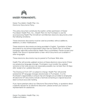 Kaiser Permanente Enrollment Application