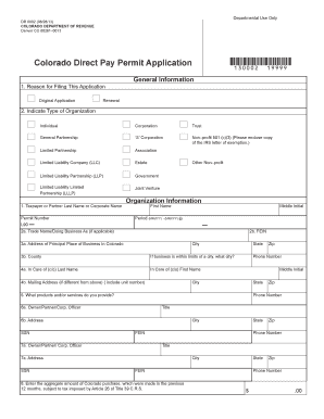 Colorado Direct Pay Permit Application