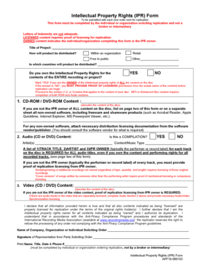Intellectual Property Rights Form