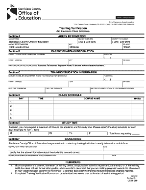 Training Verification Form