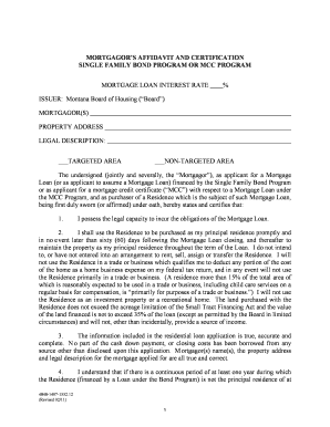 Mortgagor’s Affidavit and Certification