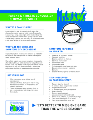 Concussion Information Sheet and Consent Form