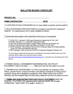 Bulletin Board Checklist