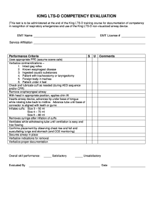 King LTS-D Competency Evaluation Form