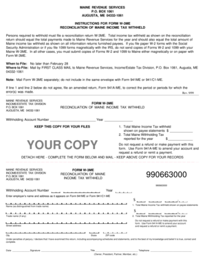 Maine W-3ME Form