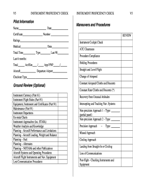 Instrument Proficiency Check Form