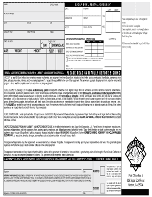 Sugar Bowl Rental Agreement