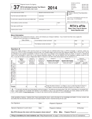 Ohio Individual Income Tax Return Form 37