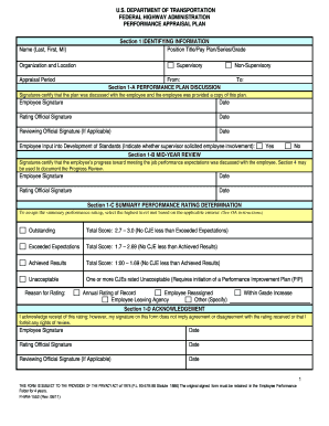 US DOT Performance Appraisal Plan