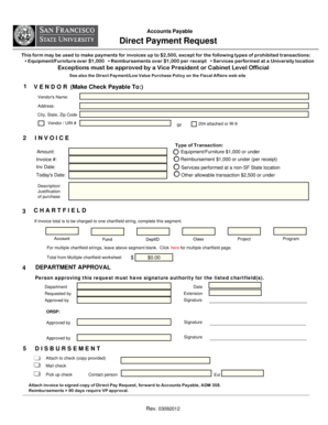 Direct Payment Request Form