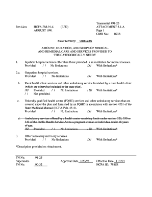 Oregon Medicaid Services Scope and Limitations