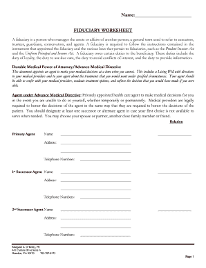Fiduciary Worksheet