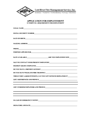 Application for Employment