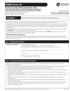 Queensland Disclosure of Beneficial Interest Form