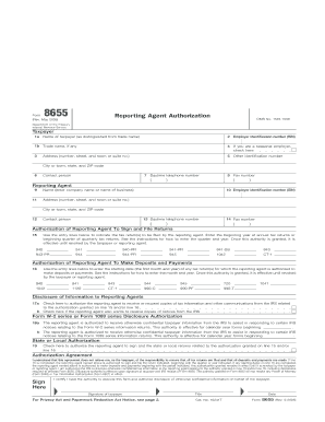 IRS Form 8655 Reporting Agent Authorization