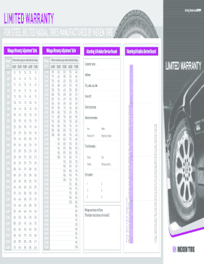 Nexen Tire Limited Warranty Form