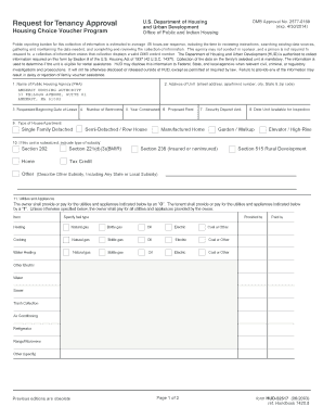 Request for Tenancy Approval