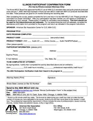 Illinois Participant Confirmation Form
