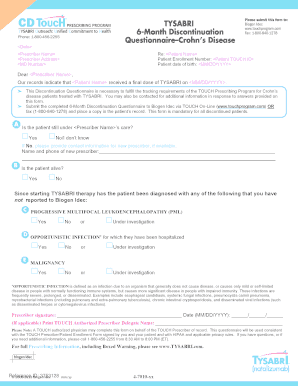 TYSABRI 6-Month Discontinuation Questionnaire