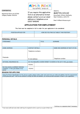 UK Employment Application Form