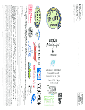 Edison Festival of Light 5K Entry Form