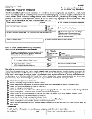 Michigan Property Transfer Affidavit