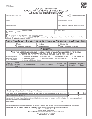 Oklahoma Motor Fuel Tax Refund Application