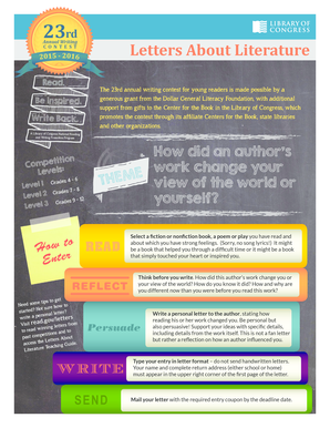 Letters About Literature Writing Contest