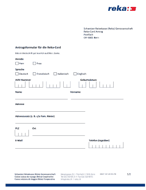 Antragsformular für die Reka-Card