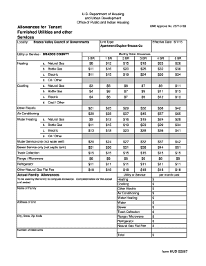HUD-52667 Tenant Utility Allowance Form