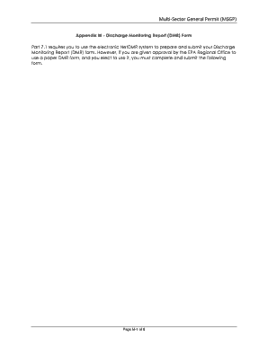MSGP Industrial Discharge Monitoring Report Form