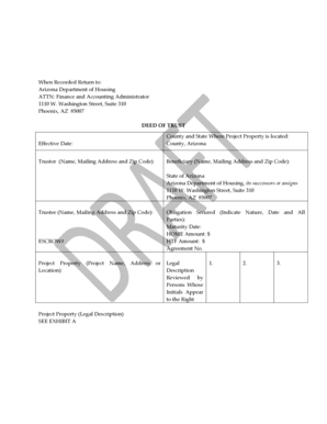 Arizona Deed of Trust Template