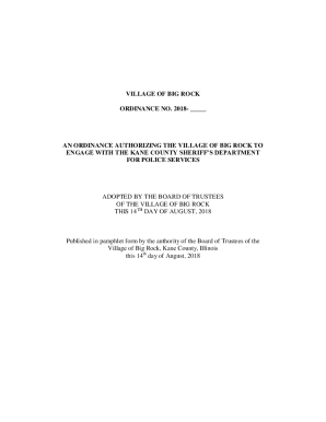 VILLAGE OF BIG ROCK ORDINANCE NO. 2018