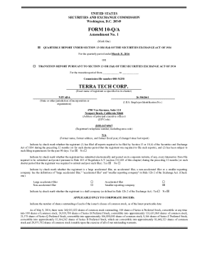 FORM 10-Q/A TERRA TECH CORP.