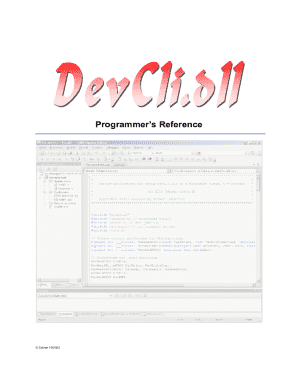 DevCli Programmer's Reference