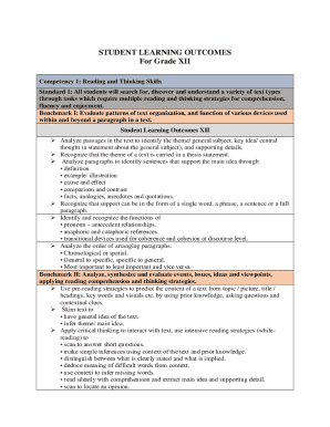 The First Grade Early Learning Standards