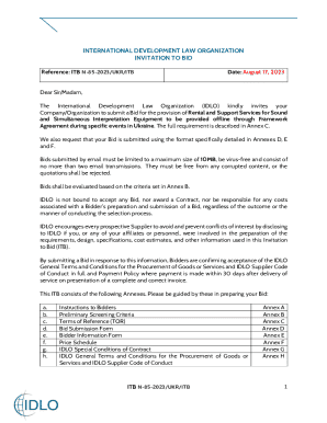 Company/Organization to submit a Bid for the provision of Rental and Support Services for Sound